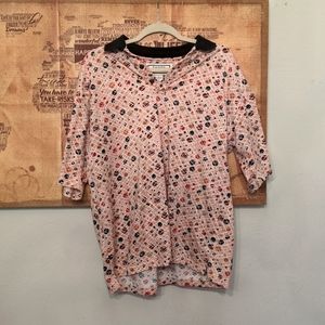 Men's L, Peach/Pink, Groovy, Collared Shirt